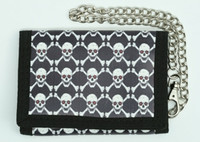 Skull bone red eye mixed with chain wallet