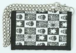 Skull spider black-white mixed with chain wallet