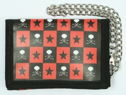 Skull check star mixed with chain wallet