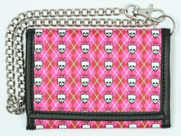 Classic cute pink red mixed with chain wallet