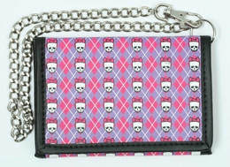 Classic cute pink-purple mixed with chain wallet
