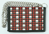 Check red / skull plain white mixed with chain wallet