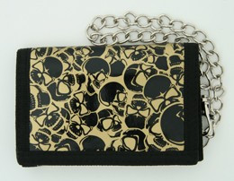 Skulls gold mixed with chain wallet