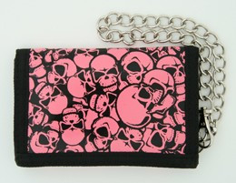 Skulls pink mixed with chain wallet