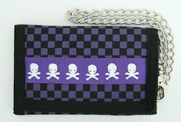 Check skull purple mixed with chain wallet