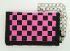 Check pink mixed with chain wallet