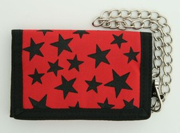 Stars red-black mixed with chain wallet