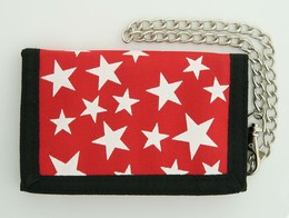 Stars red-white mixed with chain wallet