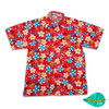 Mixed flower red hawaii shirt