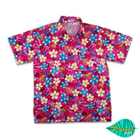 Mixed fLower pink hawaii shirt
