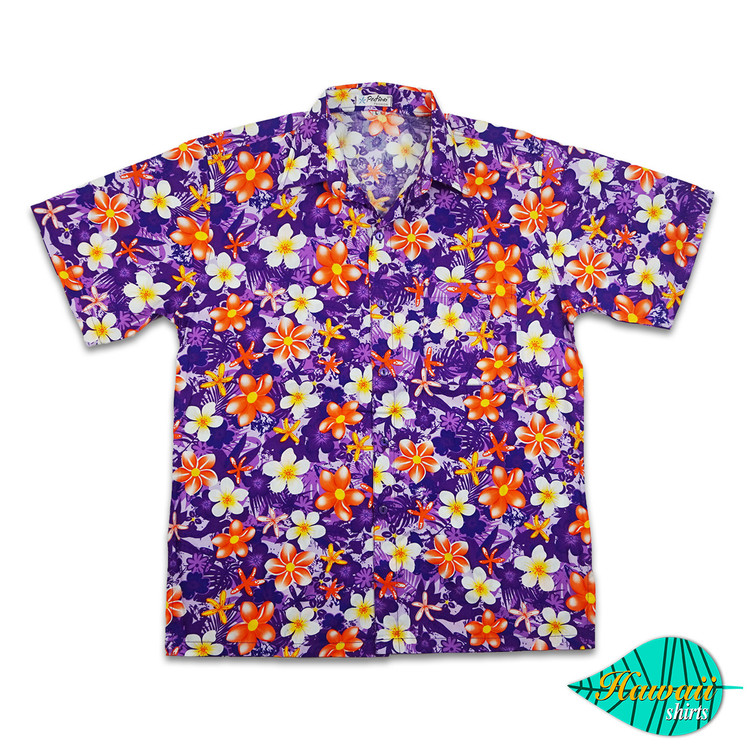 Mixed flower purple hawaii shirt