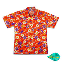 Mixed flower orange hawaii shirt