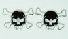 Skull tooth black cute stud