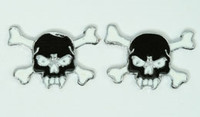 Skull tooth black cute stud