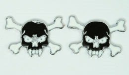 Skull tooth black cute stud