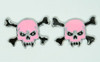 Skull tooth pink cute stud
