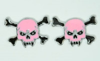 Skull tooth pink cute stud