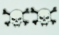 Skull tooth white cute stud