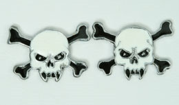 Skull tooth white cute stud