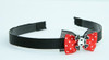 Black-red / skull squared black-white red bow & skull