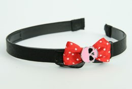 Black-red / skull plain pink red bow & skull
