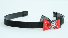 Black-red / skull cross eye pink red bow & skull