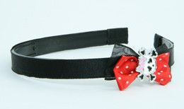 Black-red / cute skull bone white-pink red bow & skull