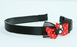 Black-red / skull flower black-red Red bow & skull