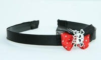 Black-red / cute skull bone white-red Red bow & skull