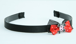 Black-red / skull square pink red bow & skull