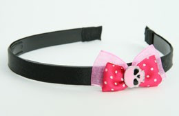 Pink / skull plain pink dark pink bow & skull