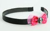 Pink / skull plain black dark pink bow & skull
