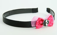 Pink / skull plain black dark pink bow & skull