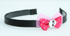 Pink / skull plain white dark pink bow & skull