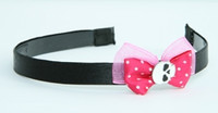 Pink / skull plain white dark pink bow & skull