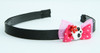 Pink / skull flower white-red dark pink bow & skull