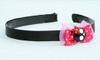 Pink / skull flower black-red dark pink bow & skull
