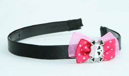 Pink / cute skull bone white-pink Dark pink bow & skull
