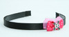 Pink / skull cross eye white-black dark pink bow & skull