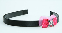 Pink / skull cross eye white-black dark pink bow & skull