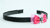 Pink / skull tooth black dark pink bow & skull