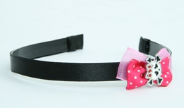 Pink / cute skull bone white-red dark pink bow & skull