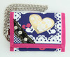 Skull heart purple embroidery with chain wallet