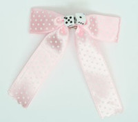 Dot L pink-white / white-black dice hair clips piece