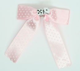 Dot L pink-white / white-black dice hair clips piece