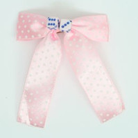 Dot L pink-white / pink blue dice hair clips piece
