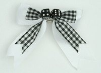 Check white / black dice hair clips piece
