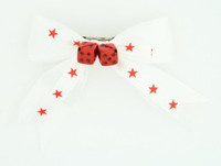 Star white-red / red-black dice hair clips piece