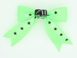 Star green-black dice hair clips piece