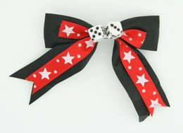 Star dot red-white / white dice hair clips piece